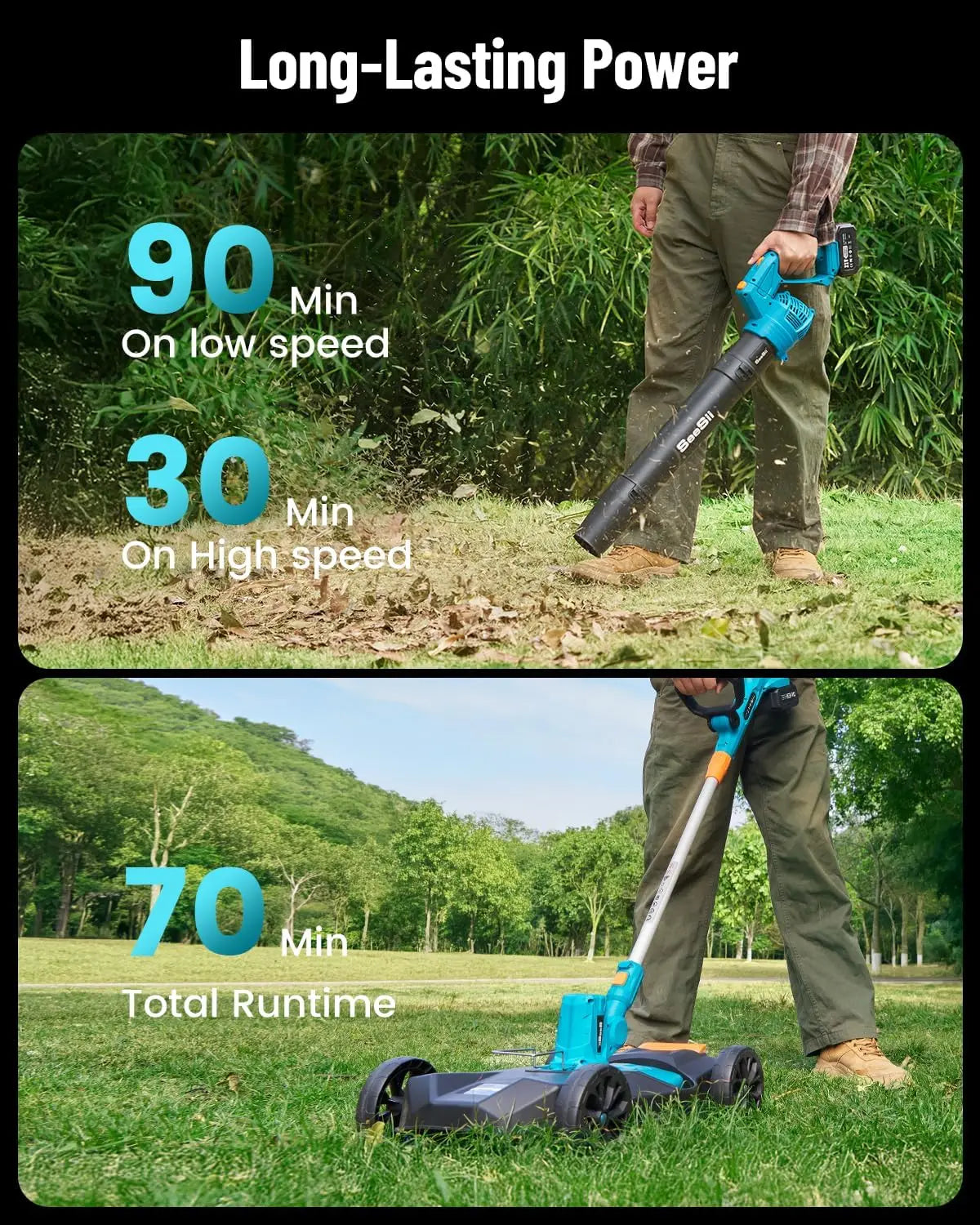 Electric String Trimmer Leaf Blower Combo Kit