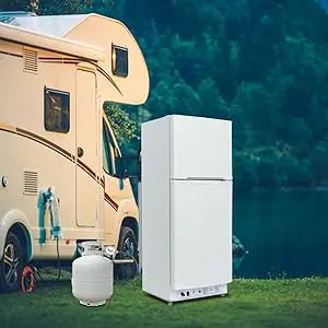Propane Fridge with Freezer with Reversible Door