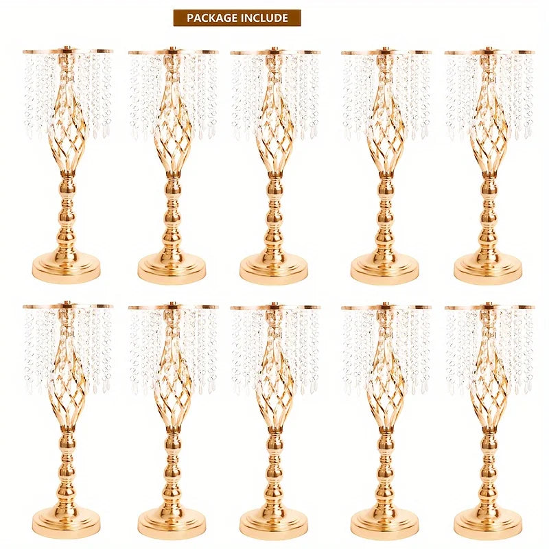 Metal Flower Vases Crystal Flower Stand Decoration