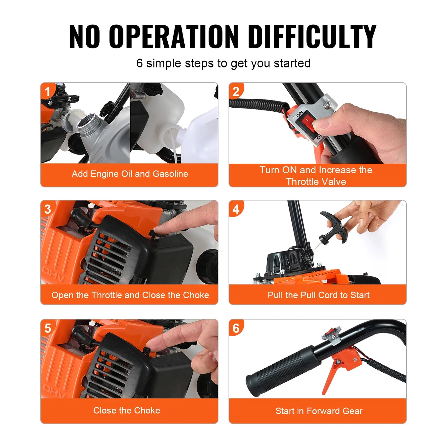 Garden Tiller Cultivator for Lawn and Field