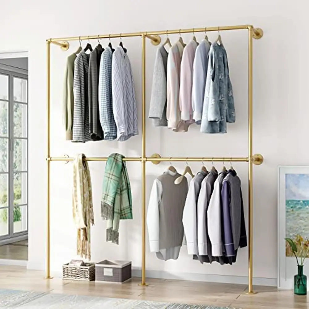 Heavy Duty Gold Wall Mount Laundry Rack