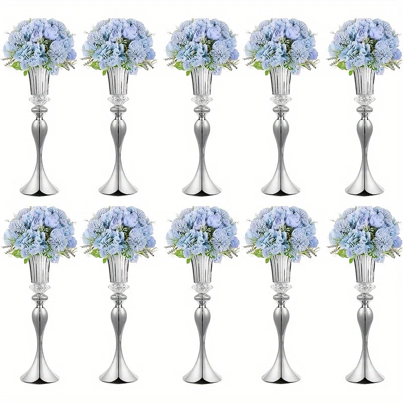 Flower Metal Crystal Stands Vases