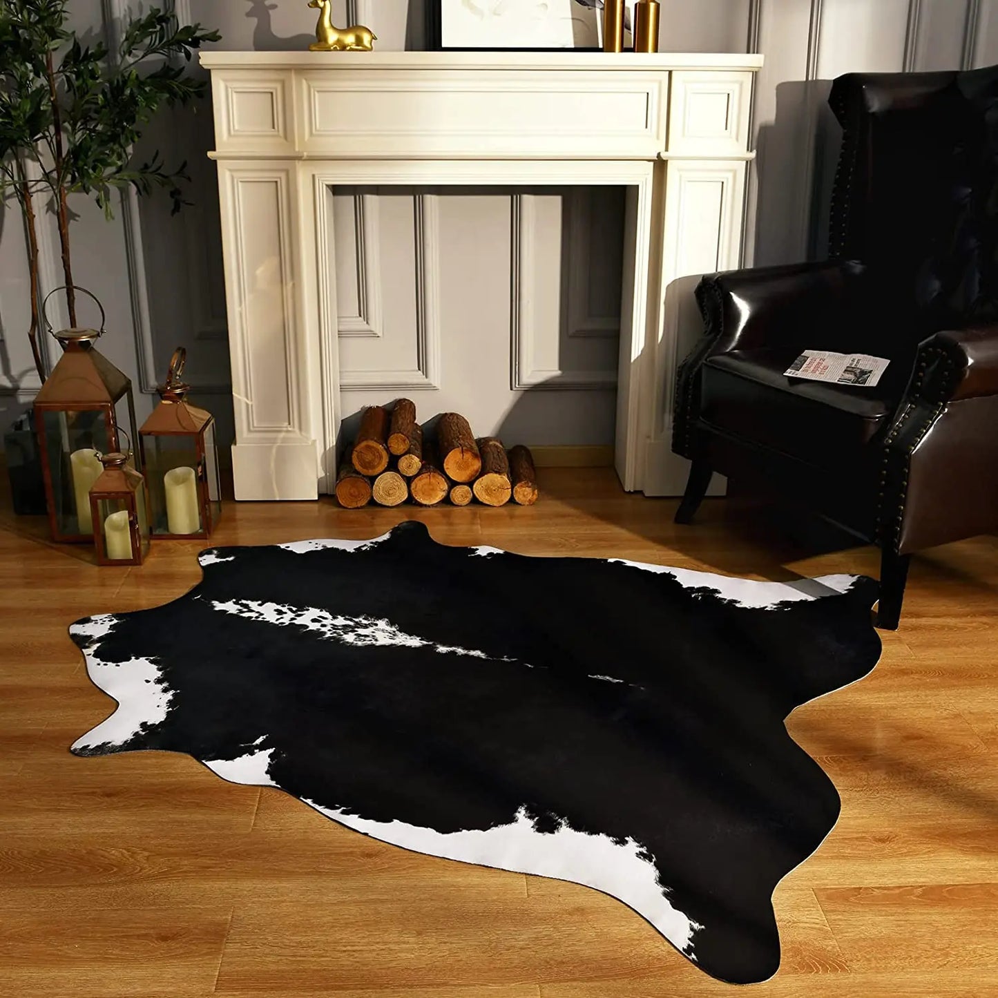American style Animal Print Rug faux fur