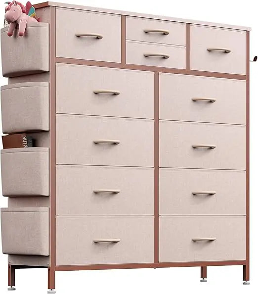 Tall Dresser with Side Pockets and Hooks