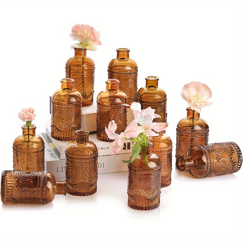 Vintage Clear Glass Bud Vases