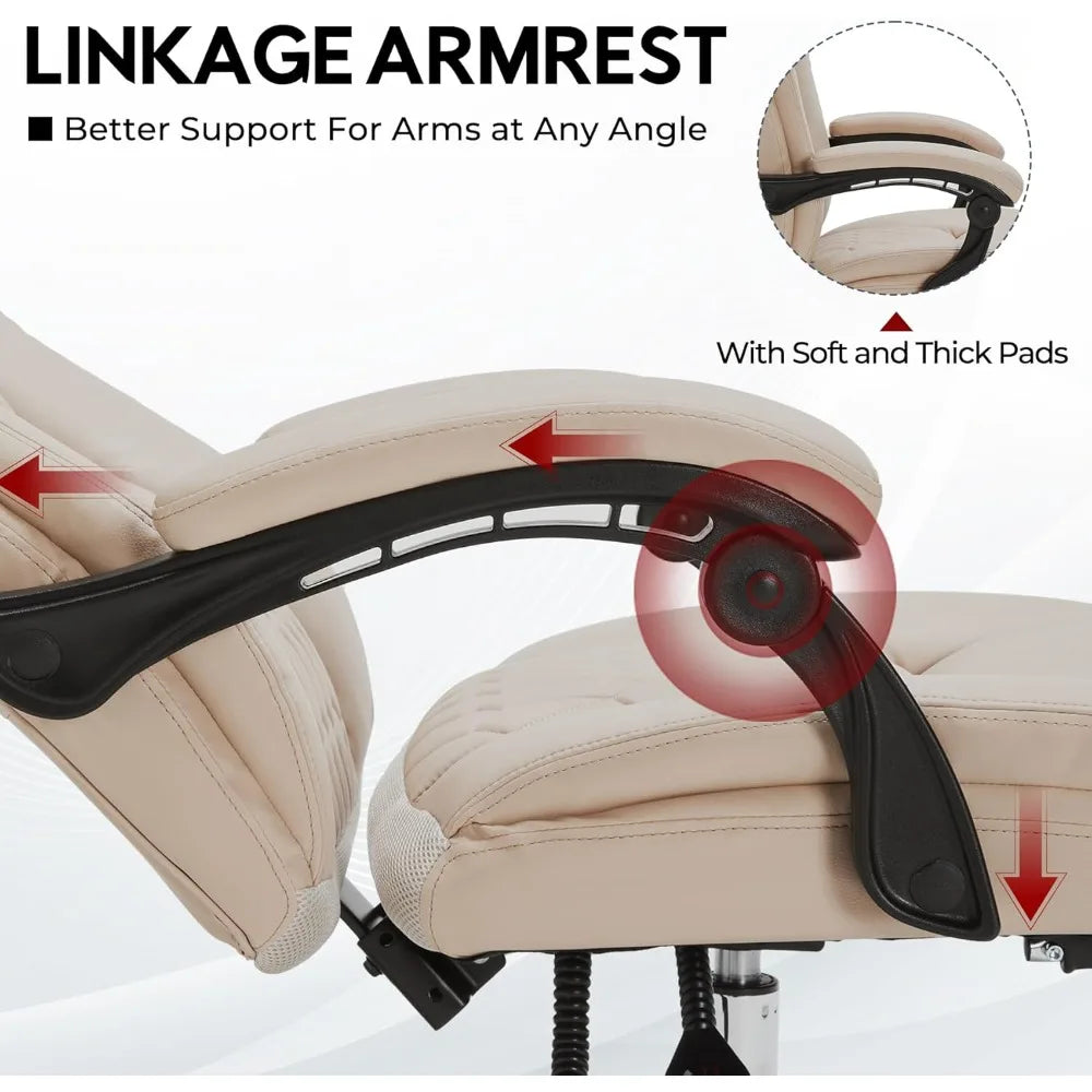 Reclining Executive Office Chair with Foot Rest