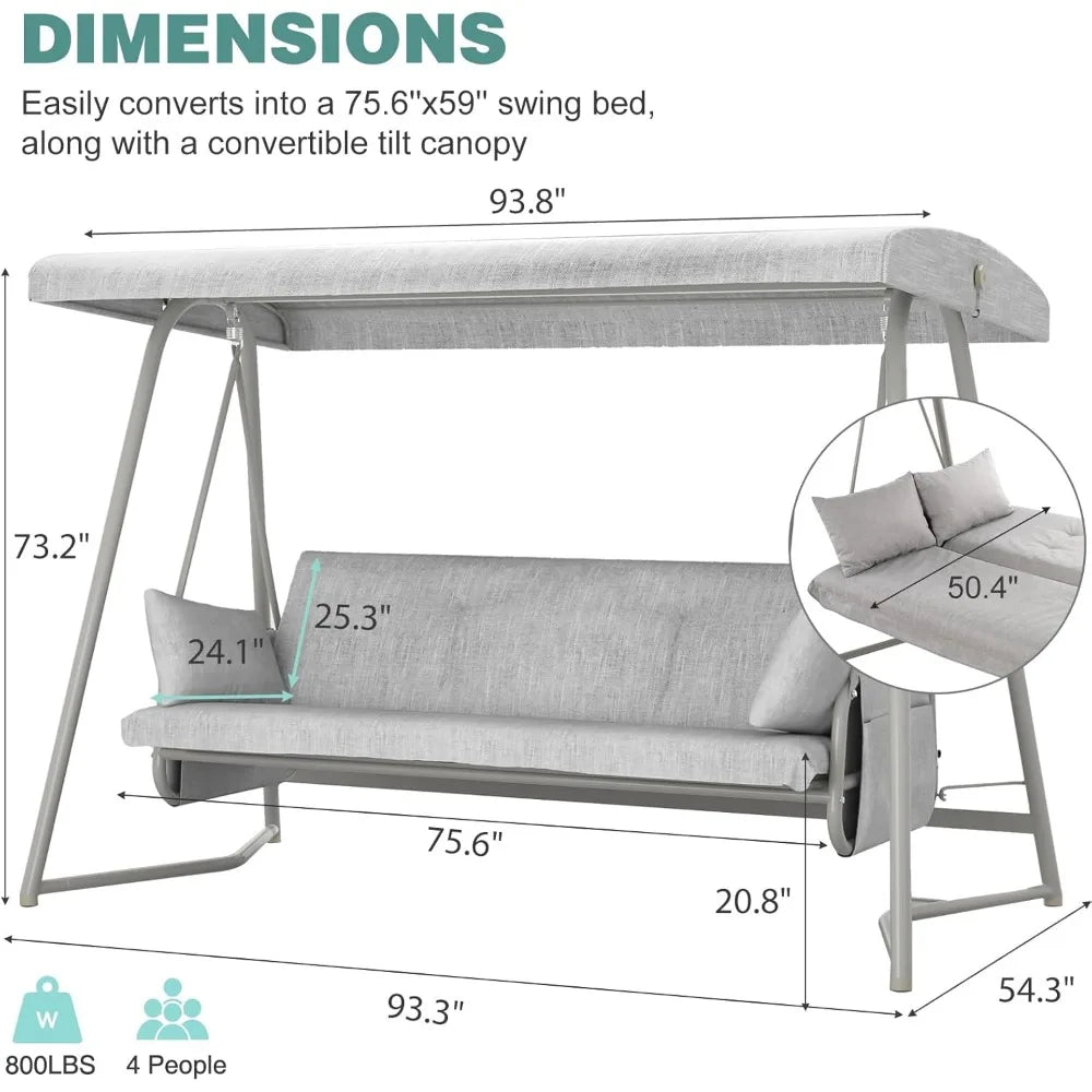 Porch Swing with Canopy