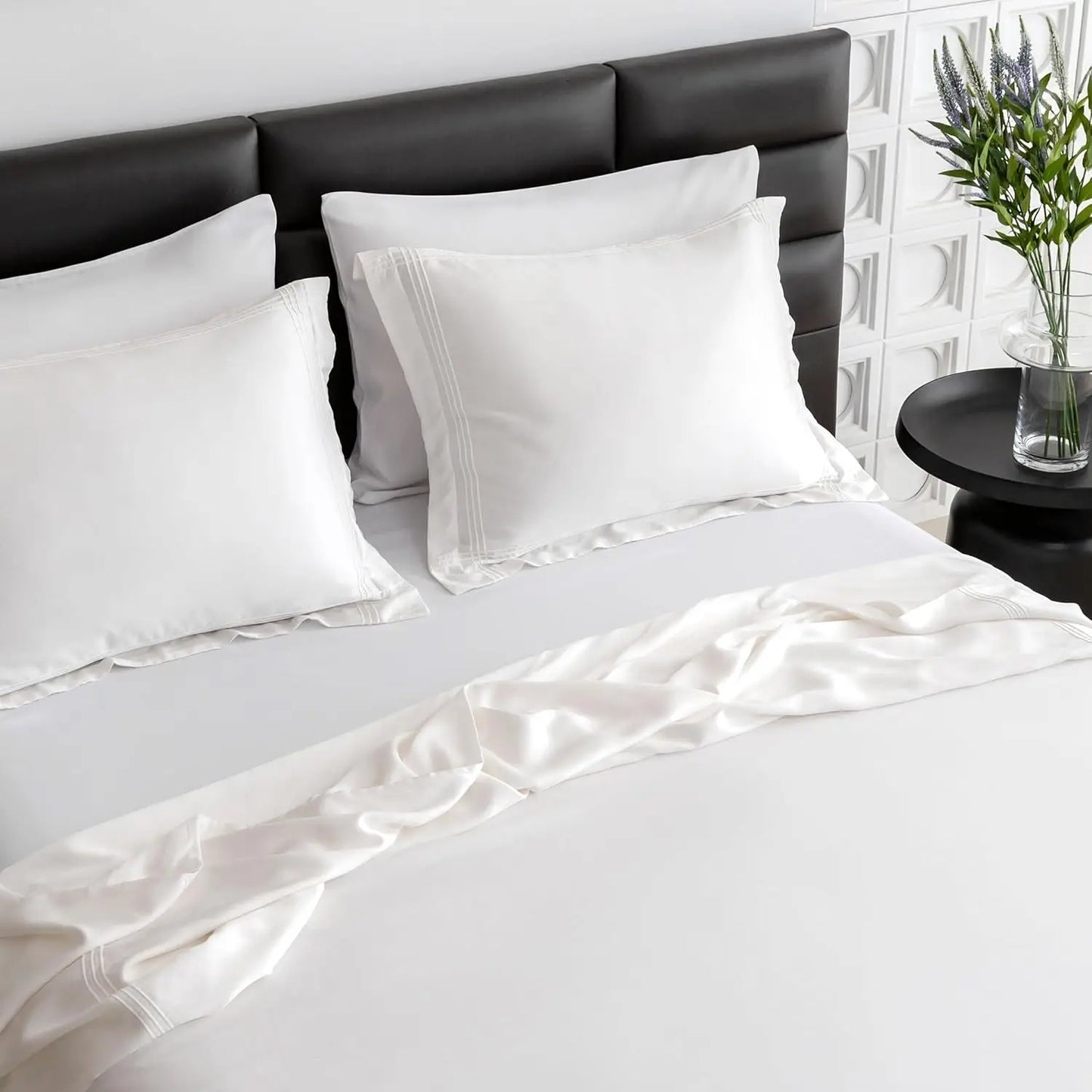 Simple&Opulence 100% Eucalyptus Lyocell Tencel Duvet Cover Set Cooling Breathable Duvet Cover Soft Silky, Luxury Bedding Set