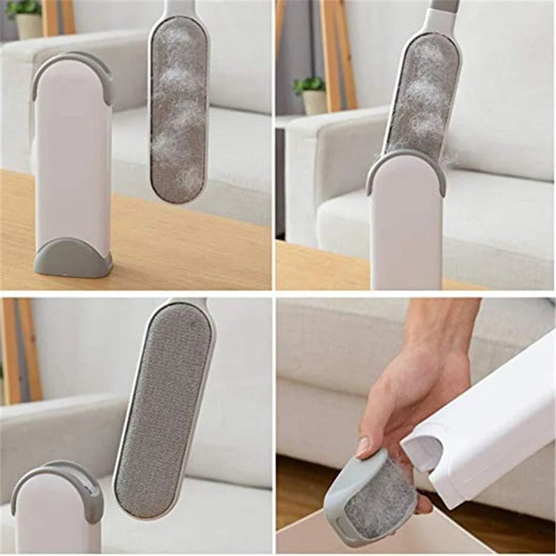 Large Gray 2-Pack Electrostatic Hair Lint Removal Brush