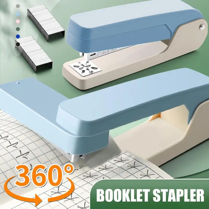 360 Rotary Stapler Multifunctional Heavy Duty Stapler Use 24/6 Staple Effortless Long Stapler Office Bookbinding Supplies