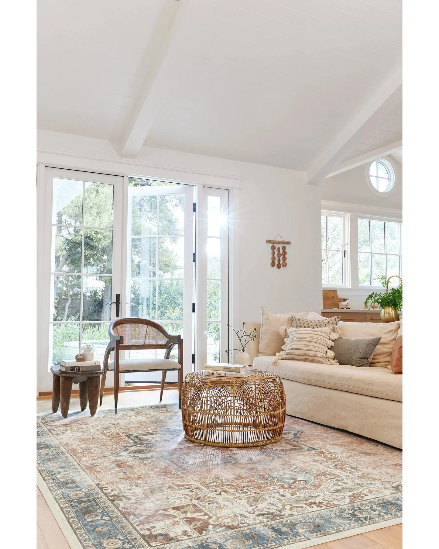 Traditional Persian Vintage Turkish Geometric Pattern Carpet
