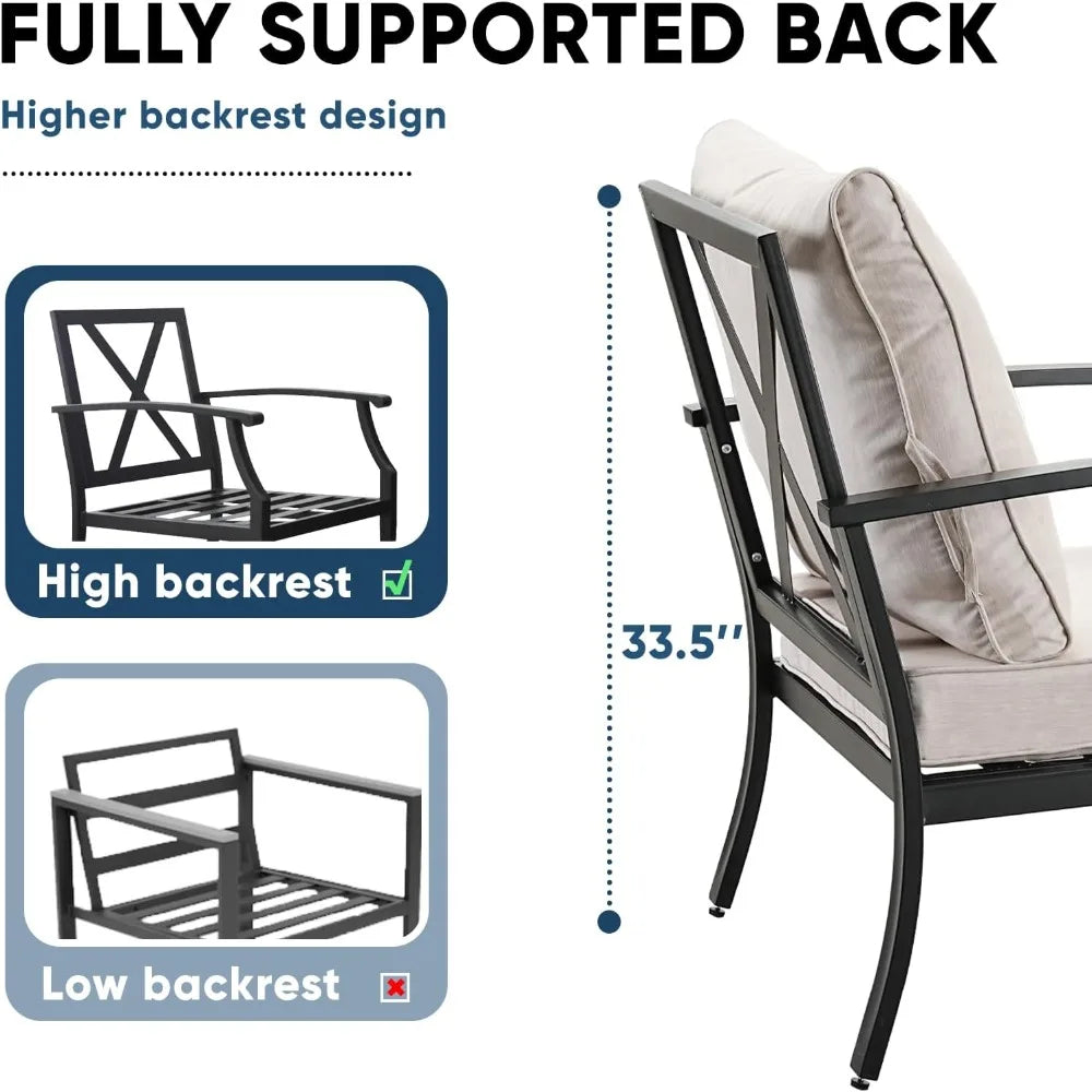 Outdoor Patio Furniture Set with High Backrest