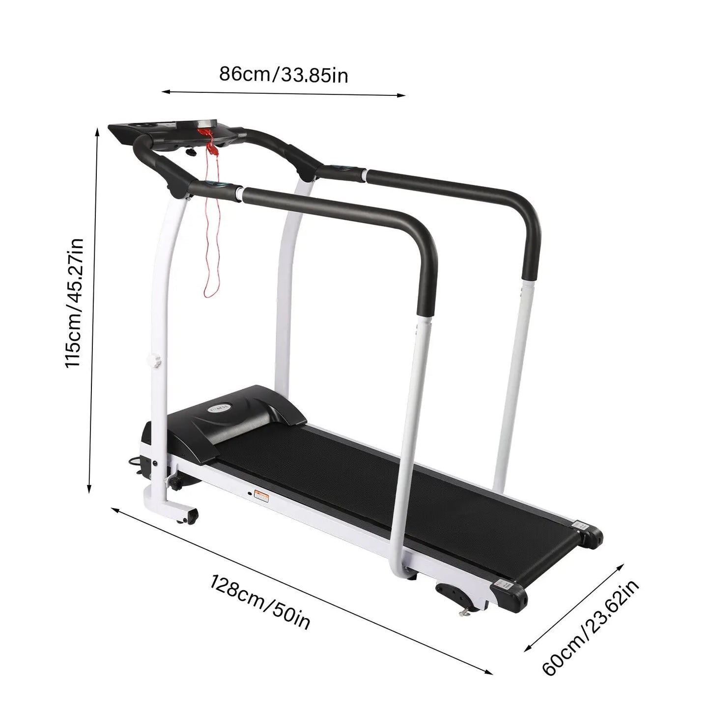 Folding Electric Treadmill Walking Pad – Elderly Fitness Machine with Adjustable Frame