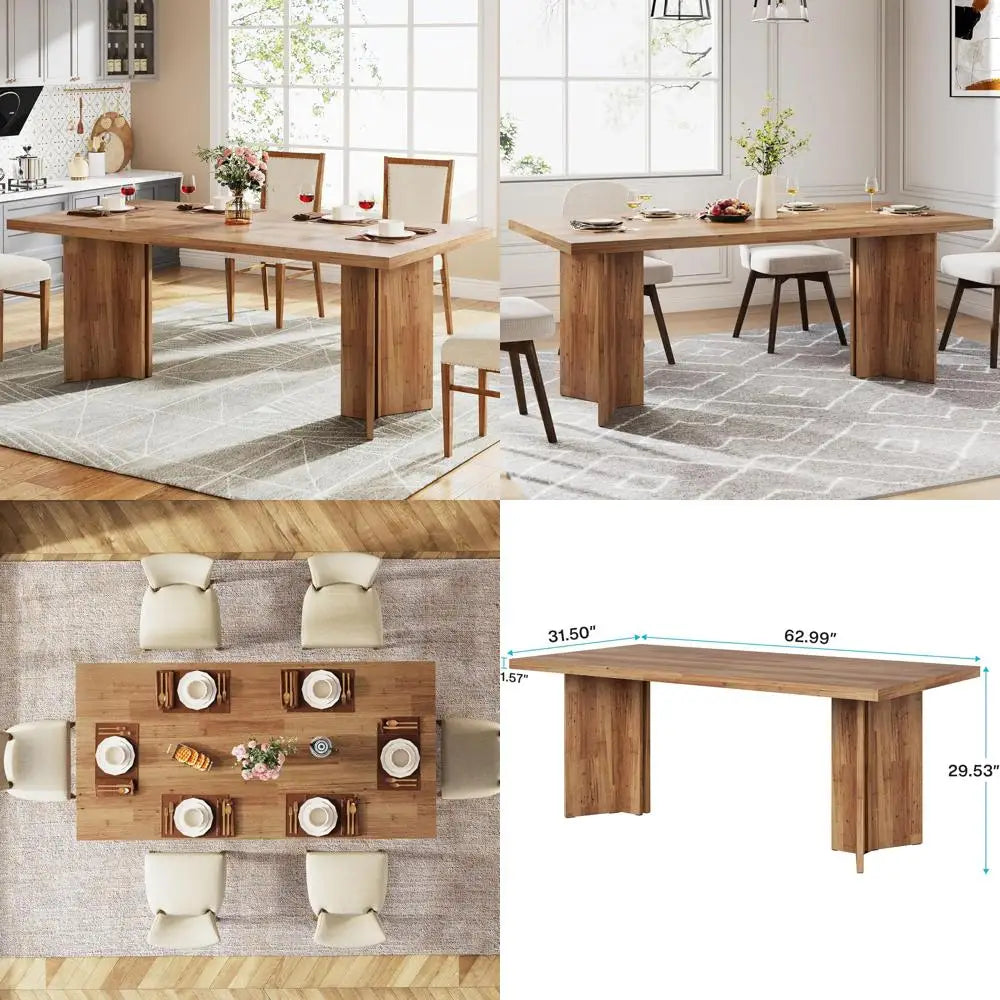 Rectangular Spacious Dining Tabletop