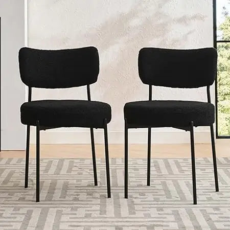 Mid Century Modern Dining Chair with Curved Upholstered