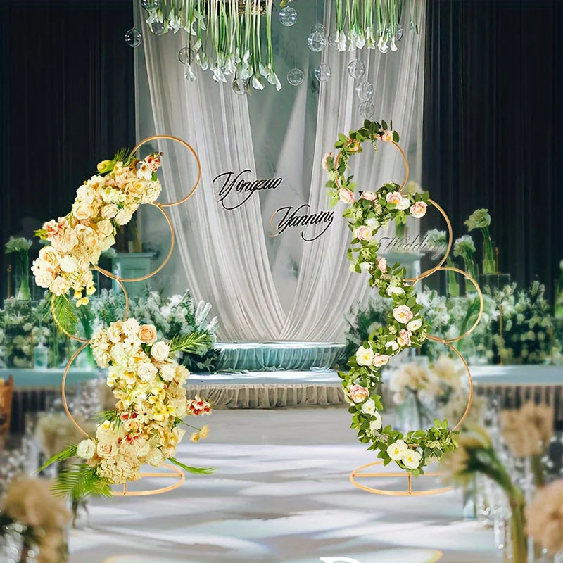 Gold Metal Flower Arch Frame Decoration