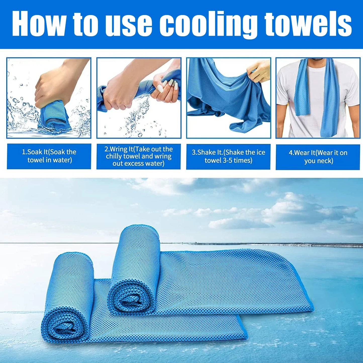 Microfiber Cooling Towels for Running, Yoga, Workout, climbing