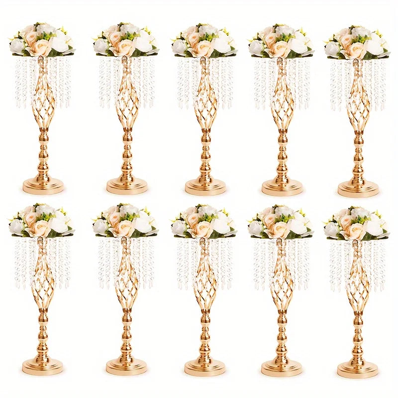 Metal Flower Vases Crystal Flower Stand Decoration