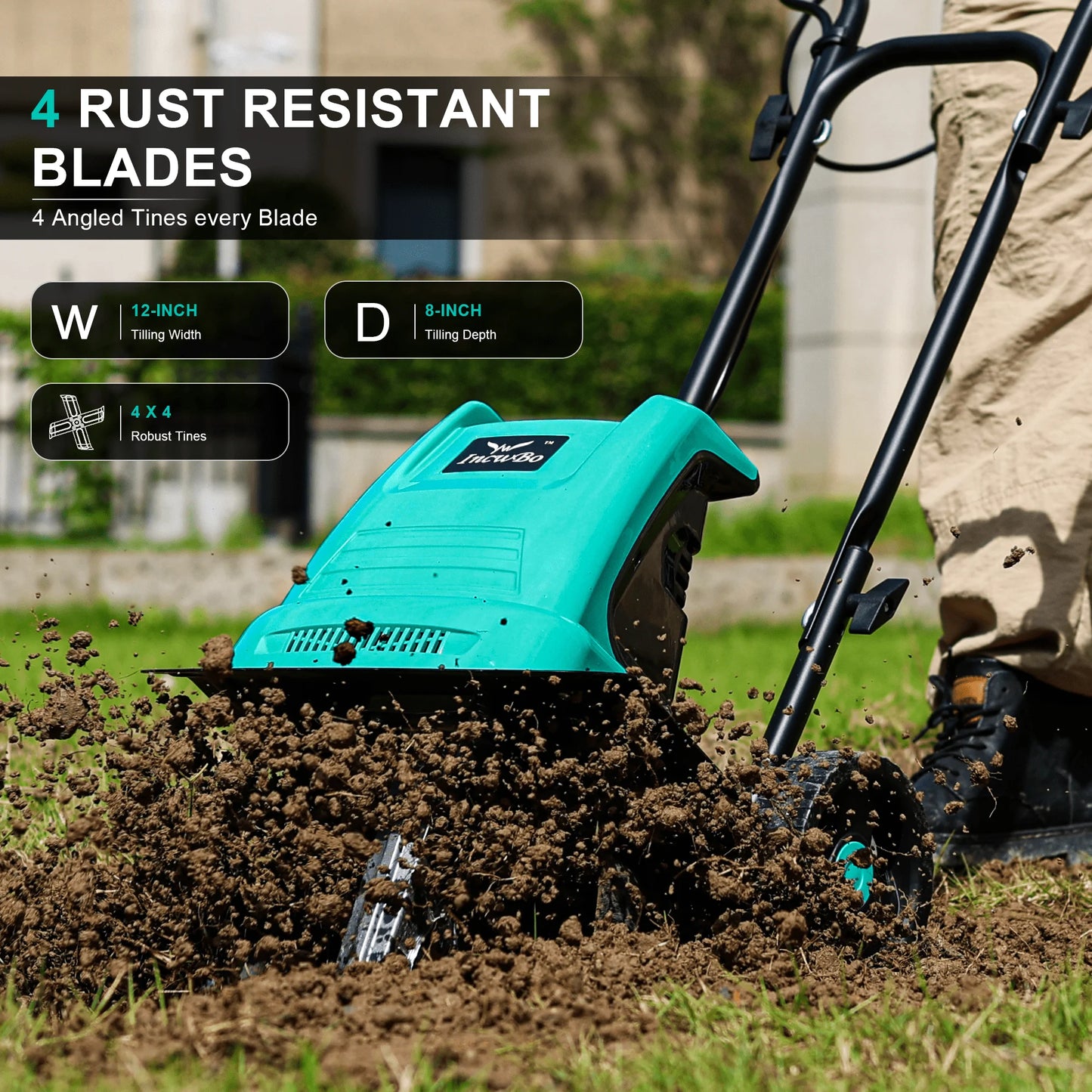 Garden Electric Rototiller Cultivator for the Yard