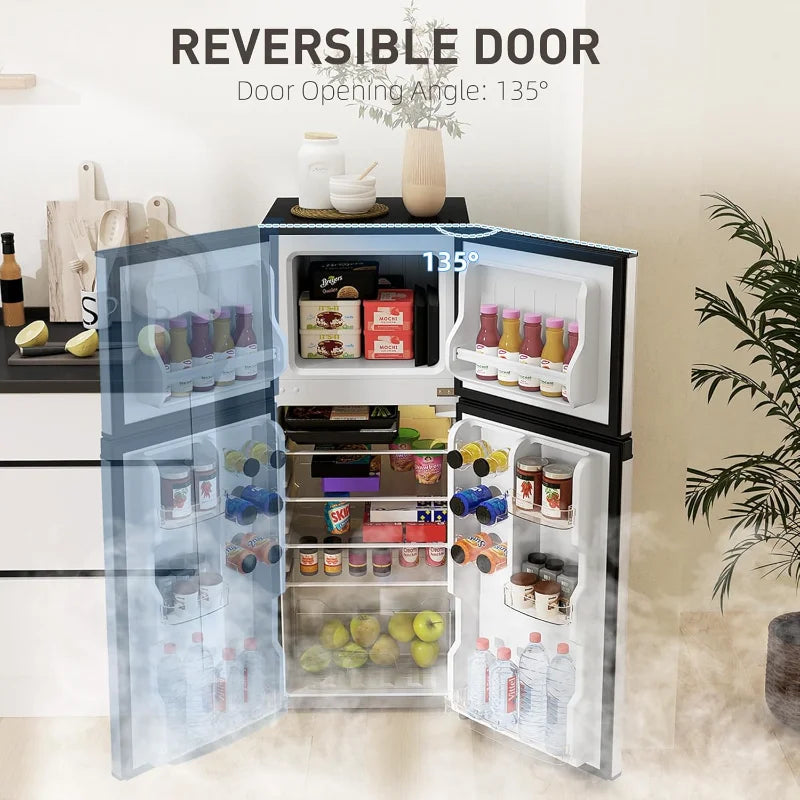 Mini Fridge with Freezer with Double Door