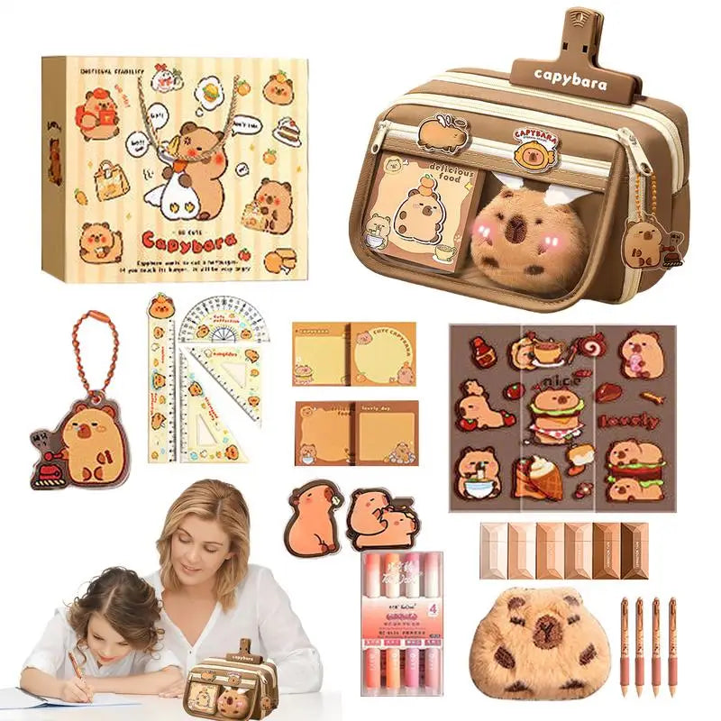Large Capacity Pencil Case Flip Cover Stationery Pencil Bag