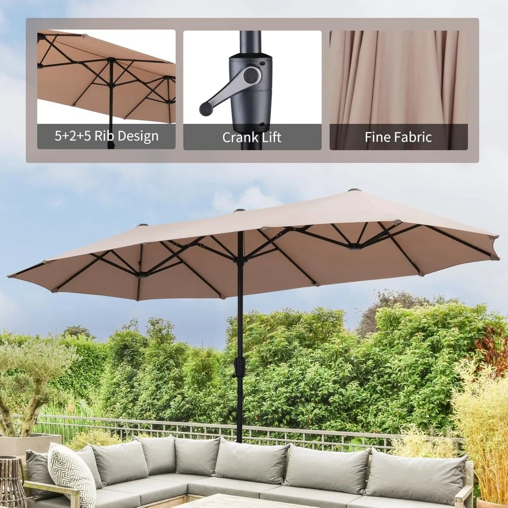 Outdoor Double-Sided Extra Large Table Umbrella