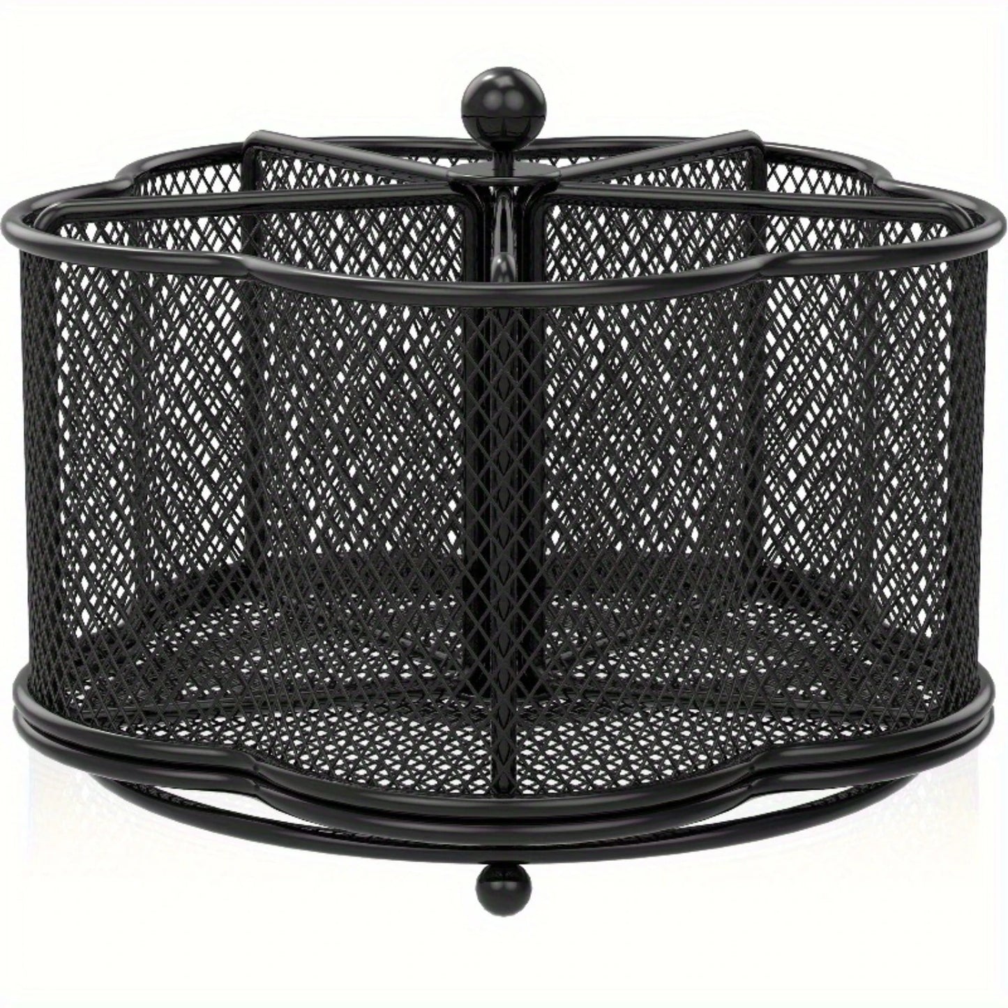 Iron Utensil Holder with ° Spin - Stylish Plaid Kitchen Organizer