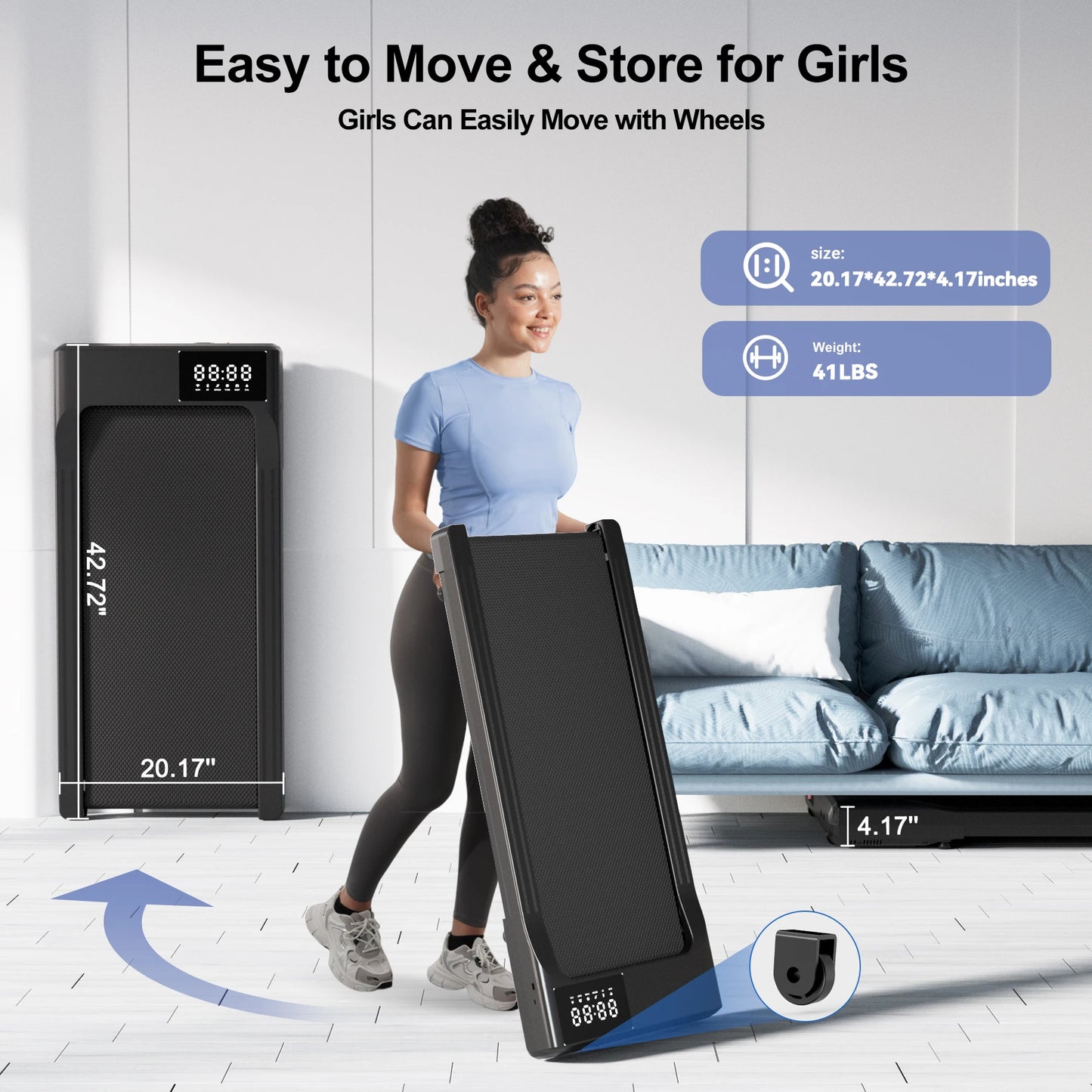 Portable Treadmill with Remote Control LED Display