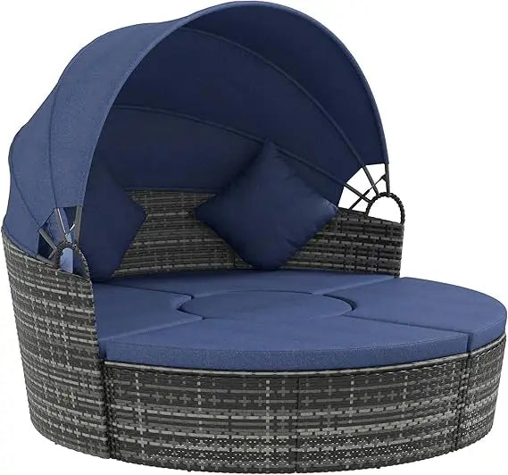 Round Convertible Daybed with Cushions