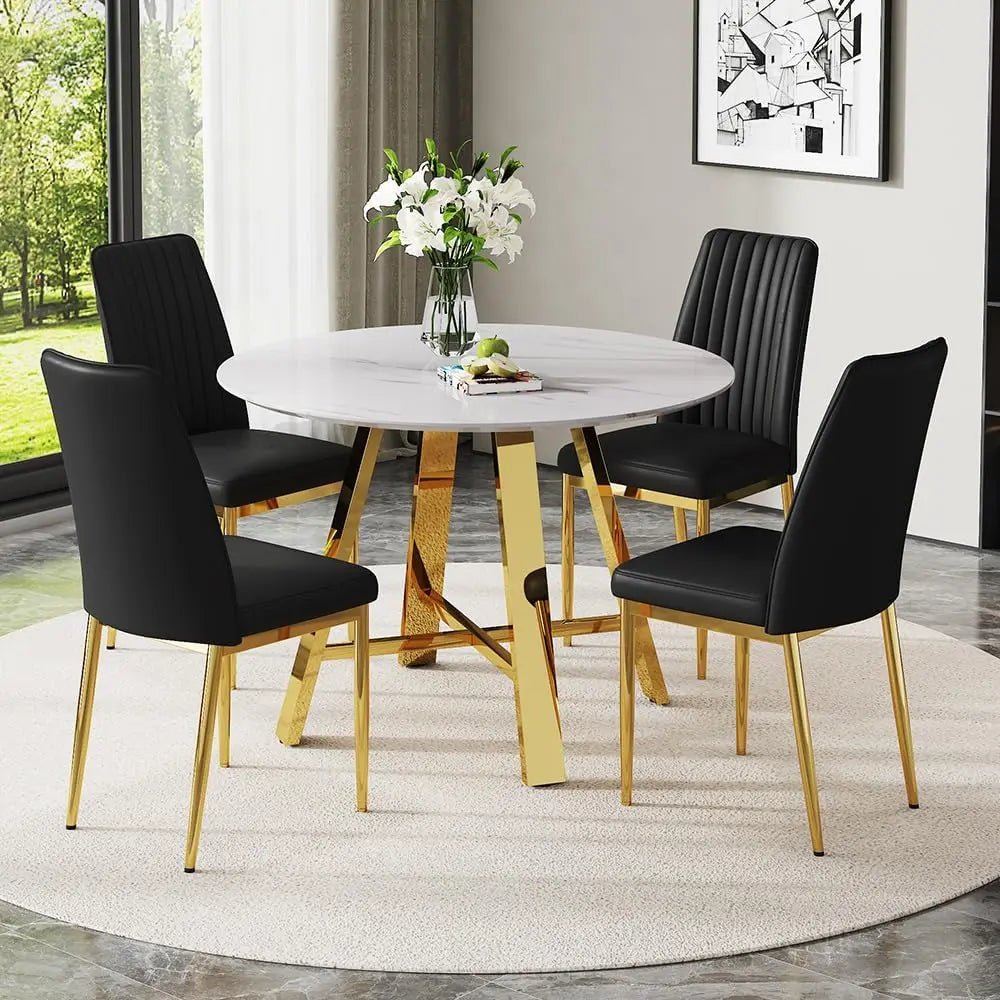 Luxury Modern Round Dining Table Set