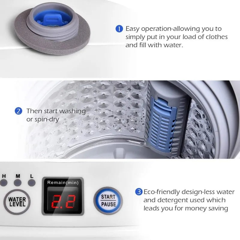 Full Automatic Washer and Dryer Combo with Built-in Pump Drain