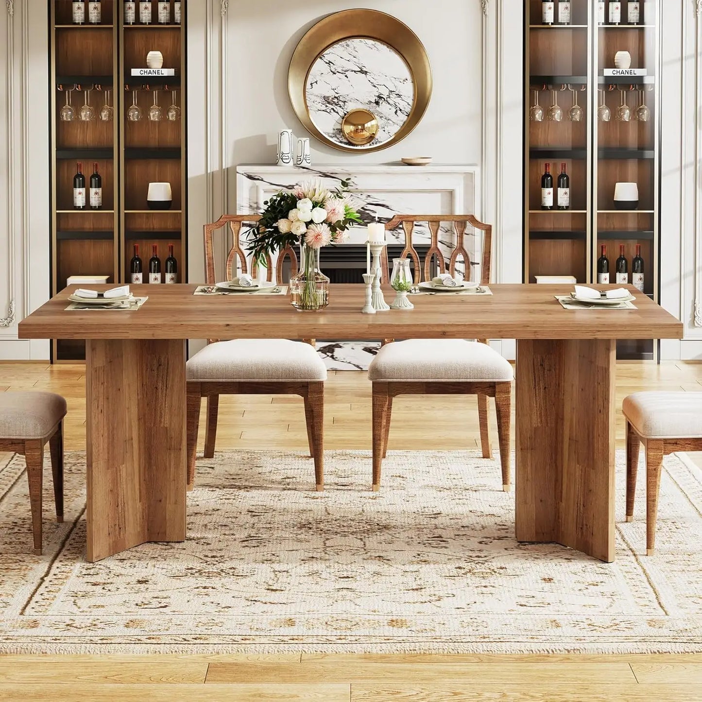 Rectangular Spacious Dining Tabletop