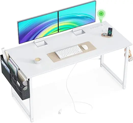 Small Desk with Power Outlets and USB Port
