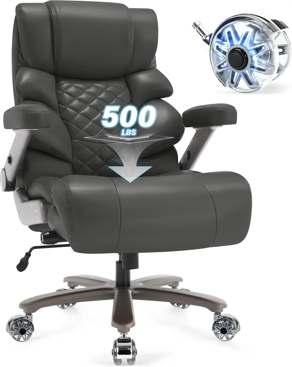 Large Computer Chair with Adjustable Lumbar Support