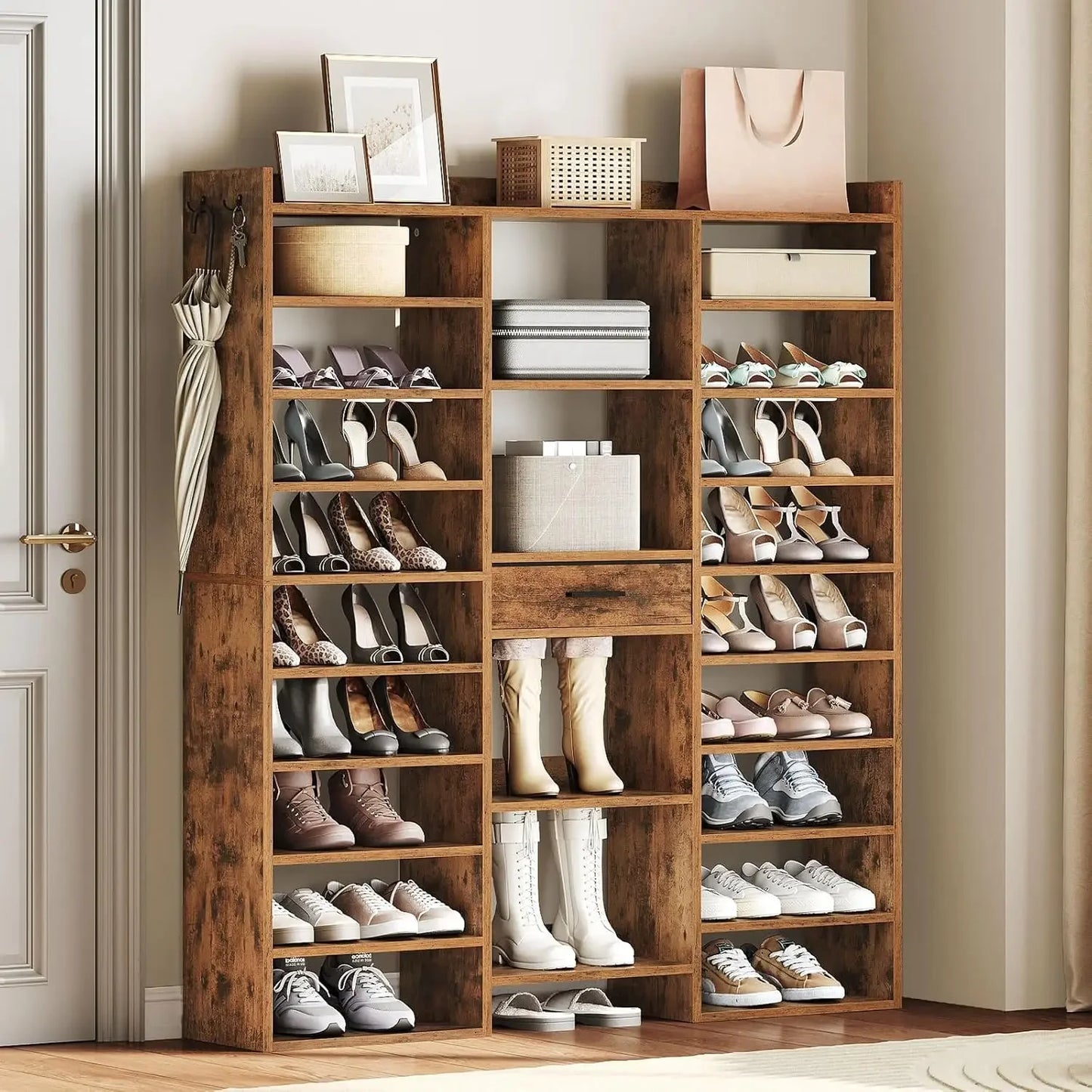 Shoe Rack - Wooden Shoe Storage Organizer