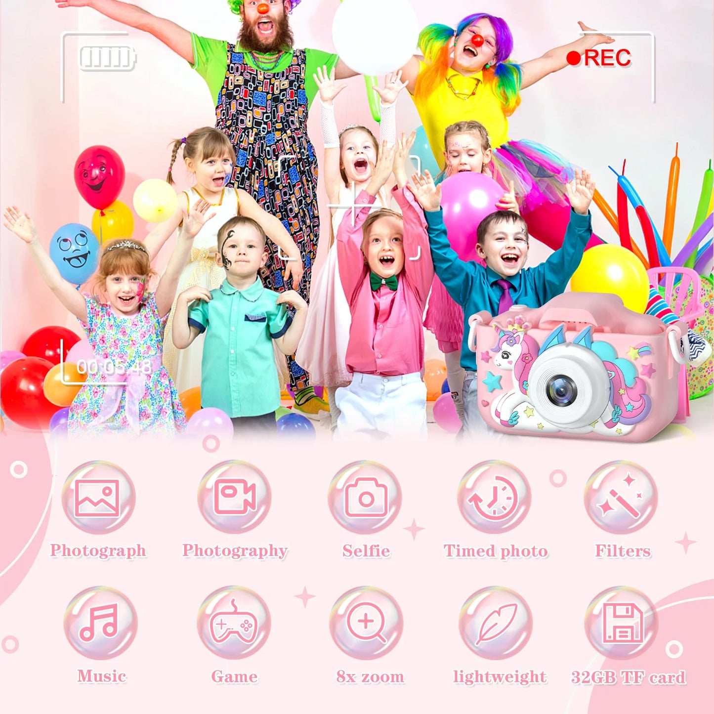 Kids Camera, Digital Video with Silicone Case