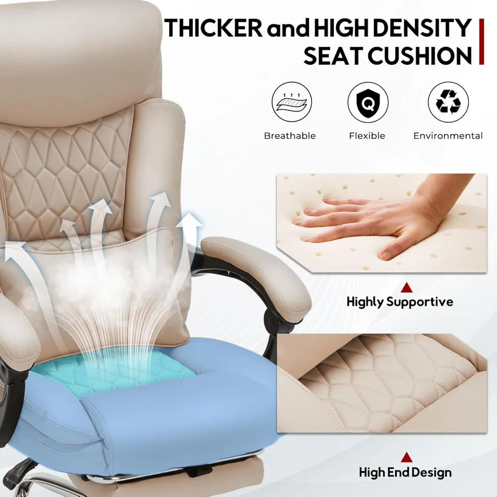 Reclining Executive Office Chair with Foot Rest
