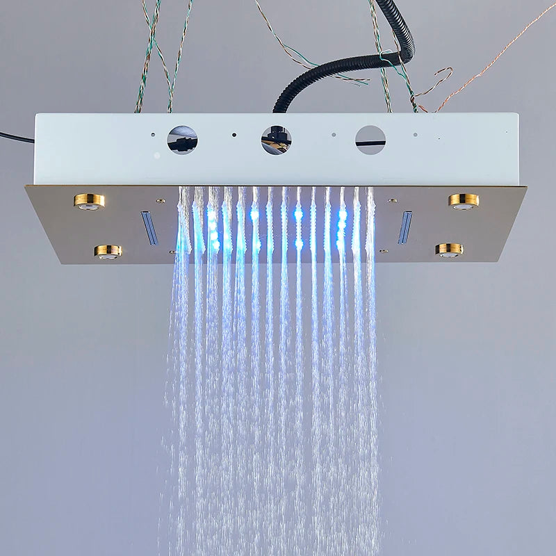 Luxury Waterfall Rains LED Light Shower Head