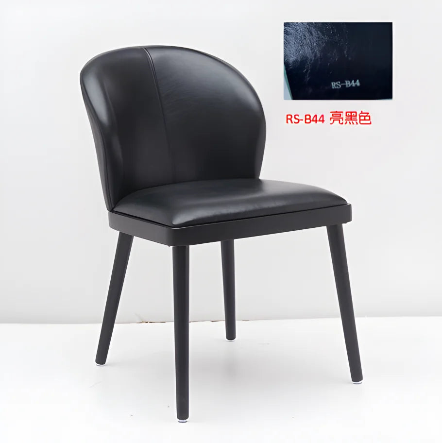 Modern Upholstered Dining Chairs with Ergonomic Back Support and Wood Legs