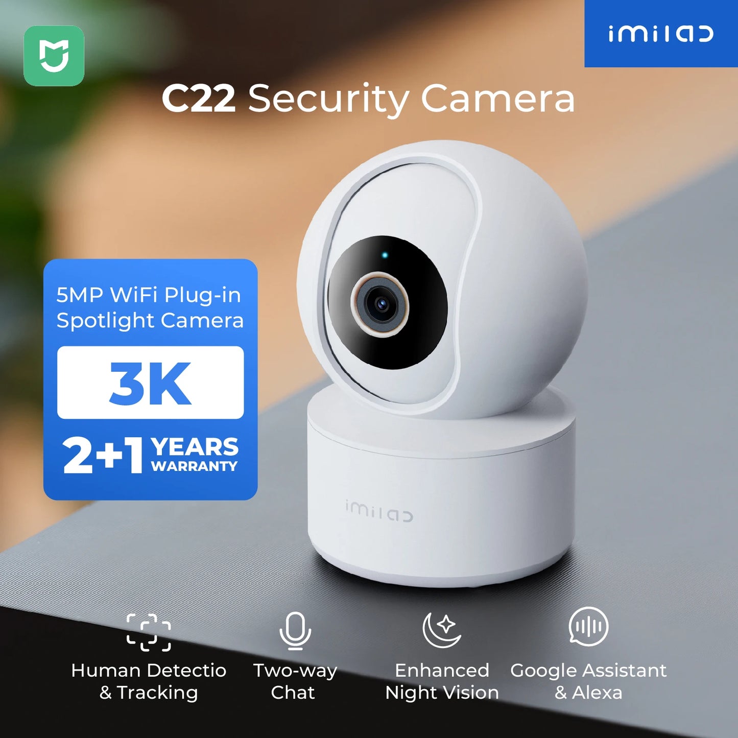Indoor Camera with AI Detection Night Vision
