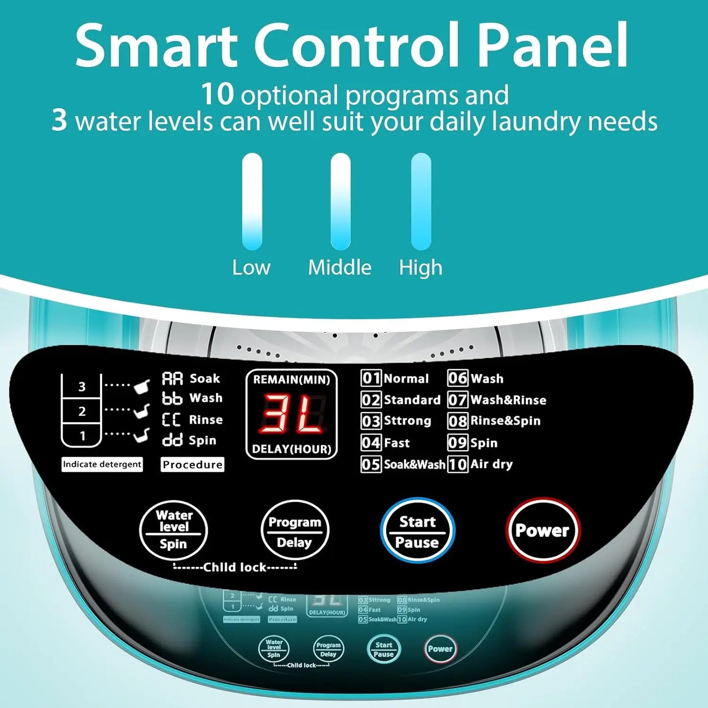 All-in-One Washer Spinner Combo w/Drain Pump