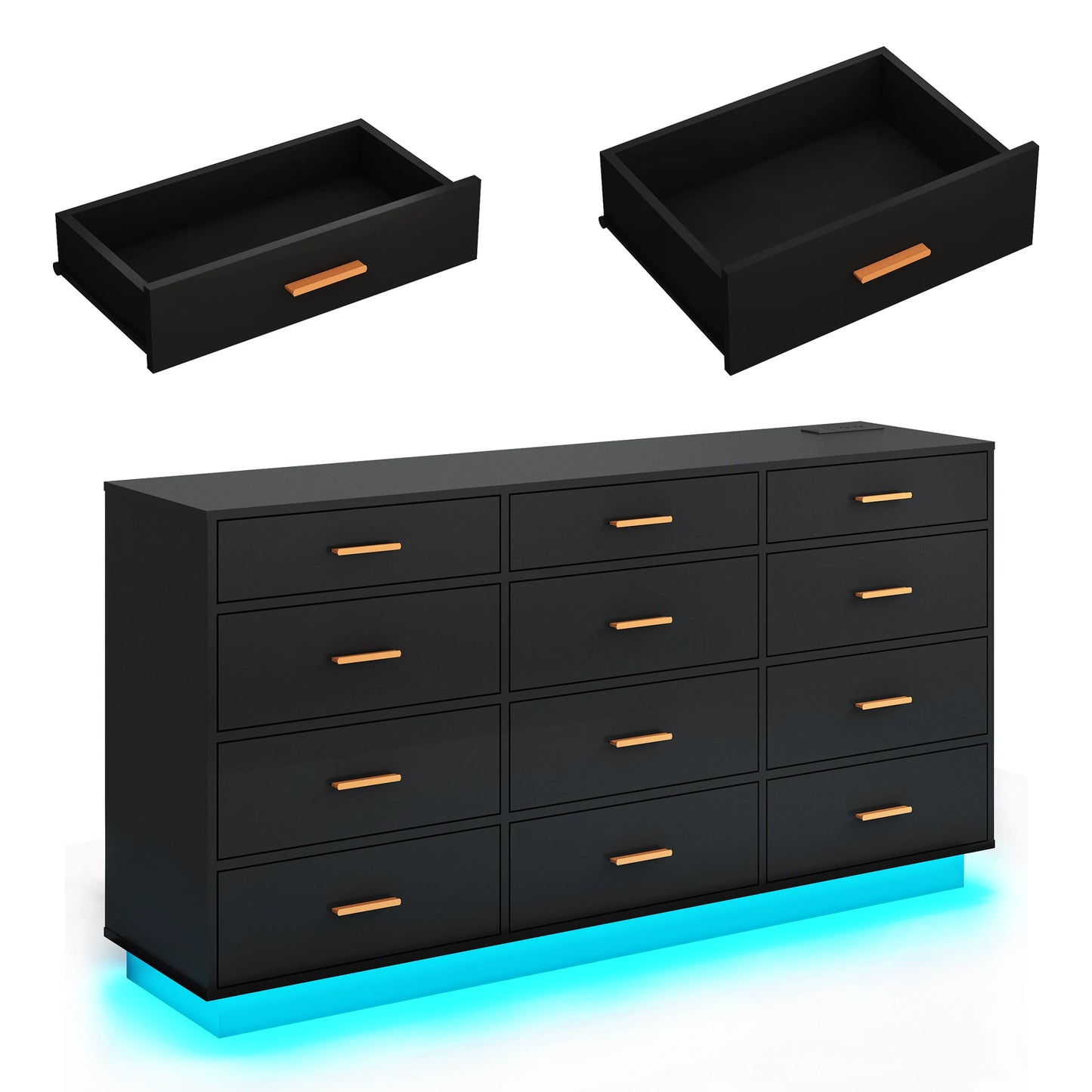 Wood Dresser with LED Lights for the Bedroom
