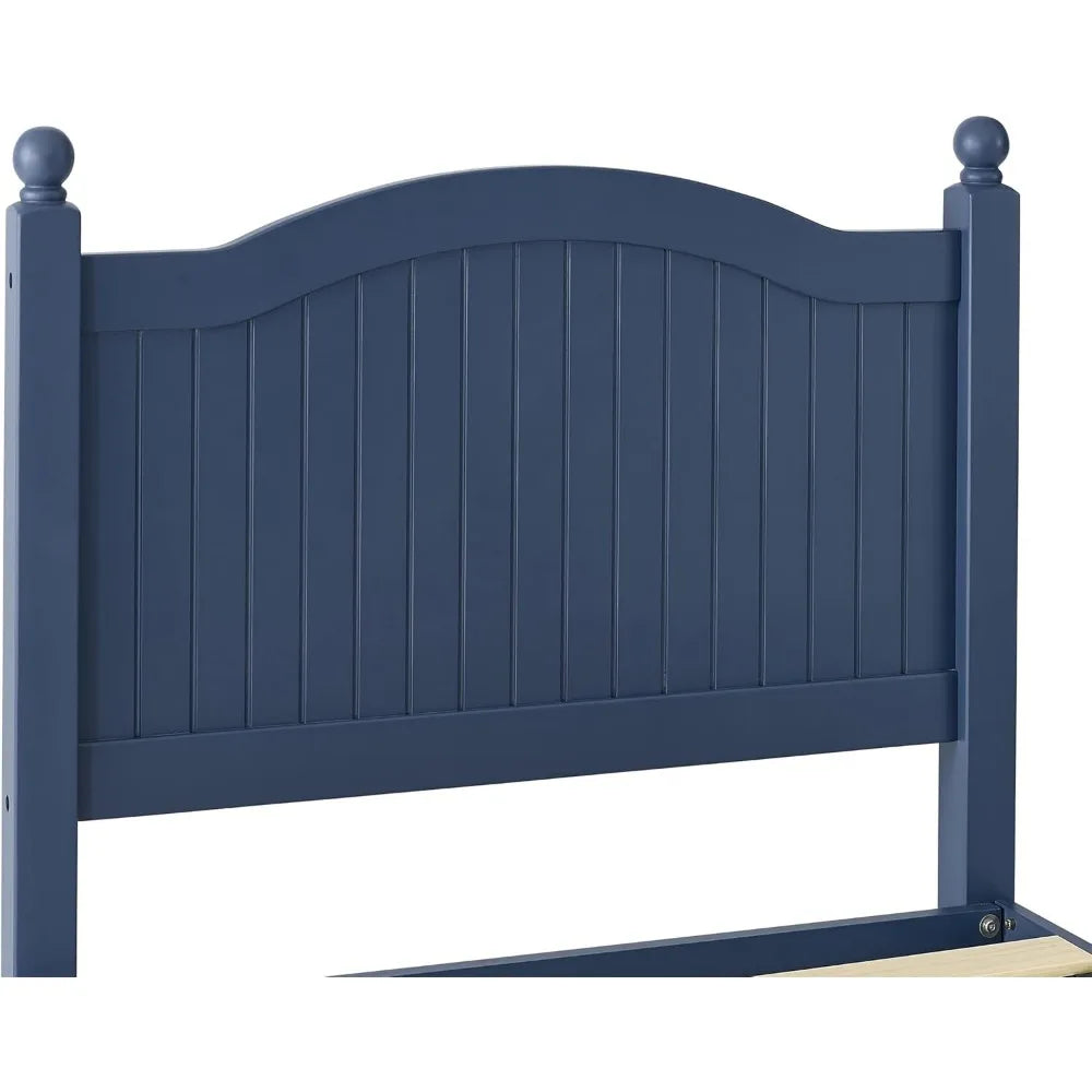 Wooden Twin Bed Frame with Headboard & Footboard Designed