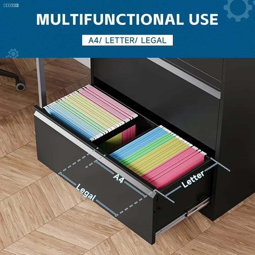 Metal Locking File Cabinet with Storage Shelves