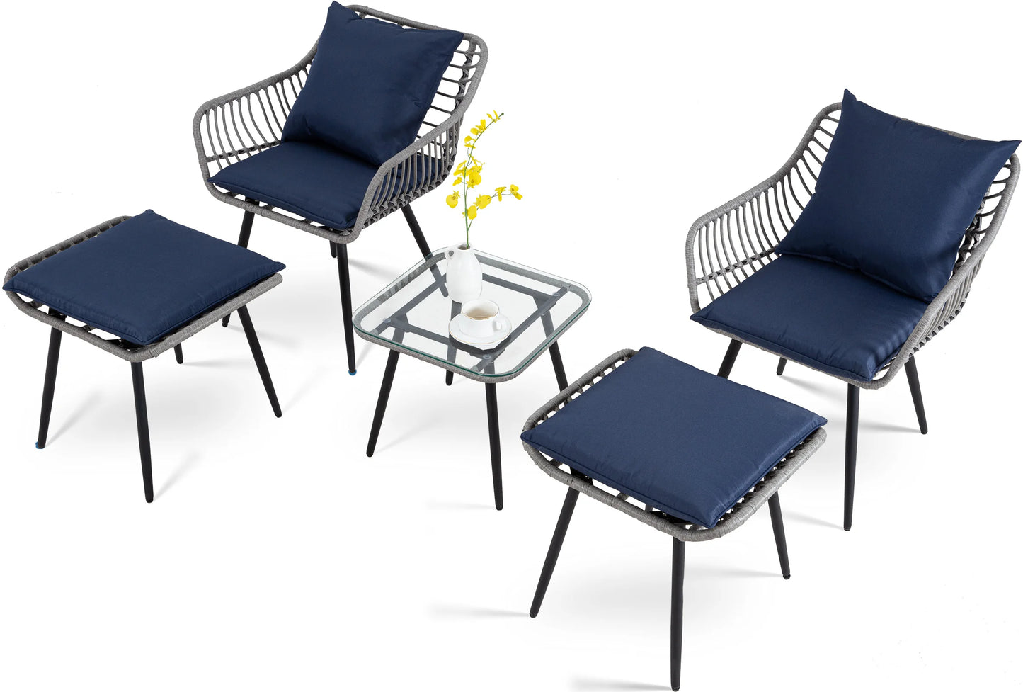 Outdoor Wicker Small Conversation Bistro Set