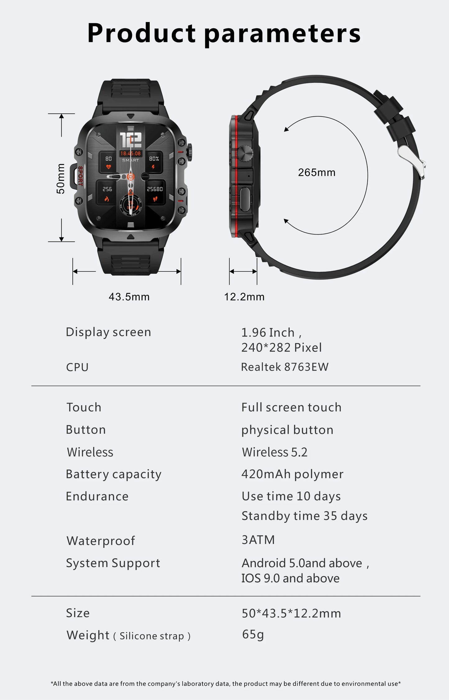 New For Xiaomi Military Smart Watch Outdoor Sports Fitness Tracker