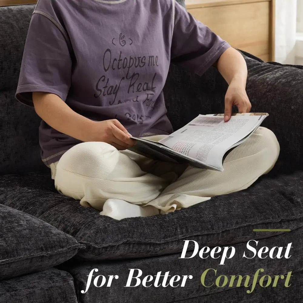 Modern Chenille Soft Upholstered Sofa Couch