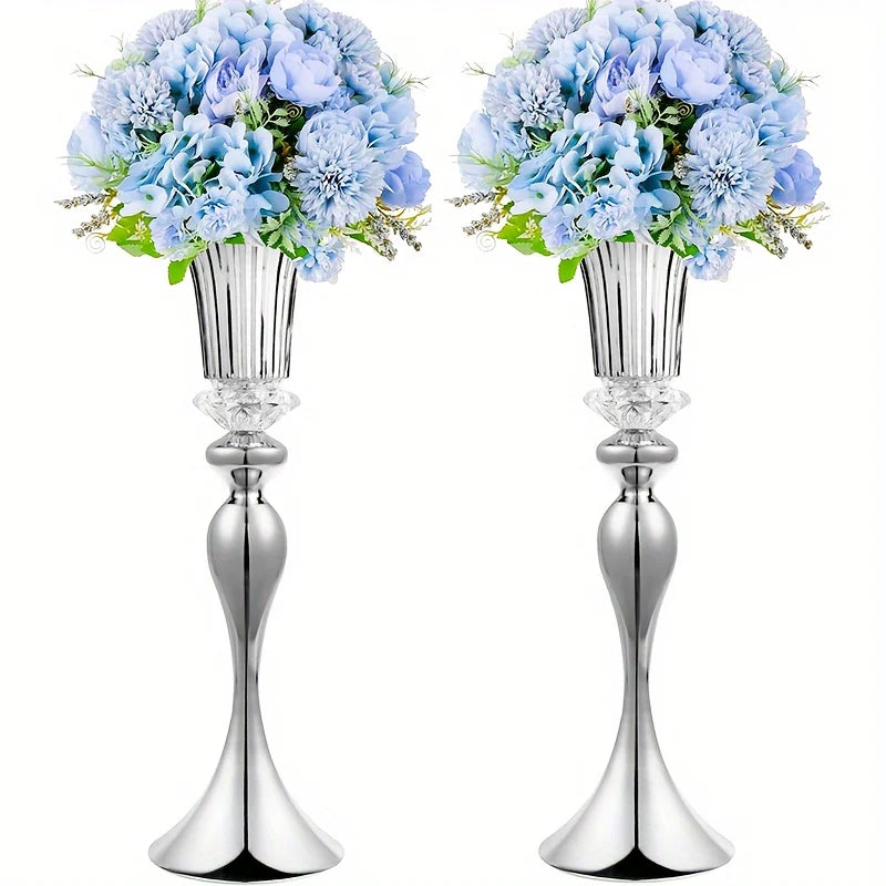 Flower Metal Crystal Stands Vases
