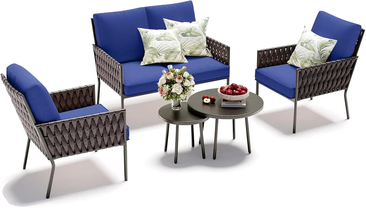 Outdoor Patio Furniture Set with High Backrest