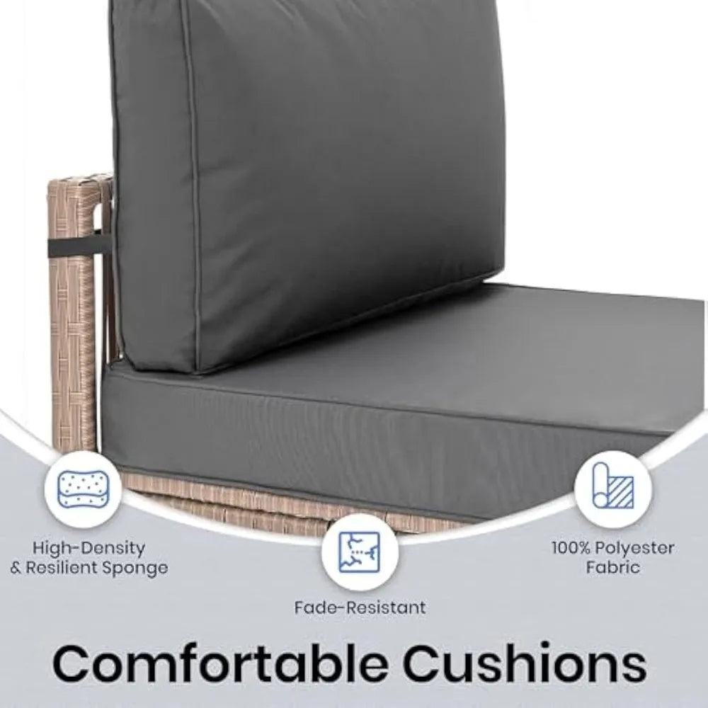 All-Weather PE Rattan Patio Conversation Set